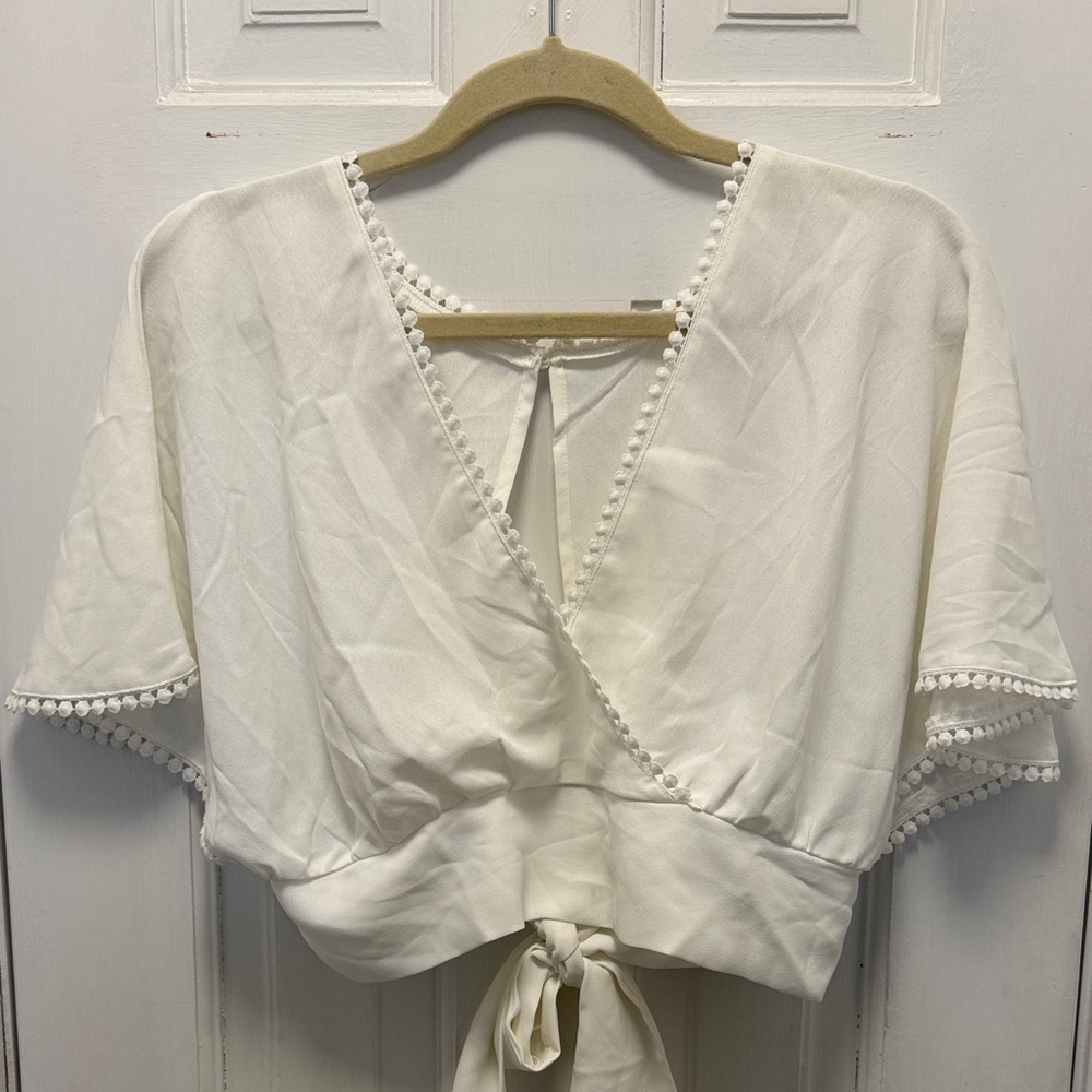 Elegant White Wrap Top